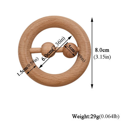 Médecins Set en bois de Teether de 5.5cm en bois médical de silicone