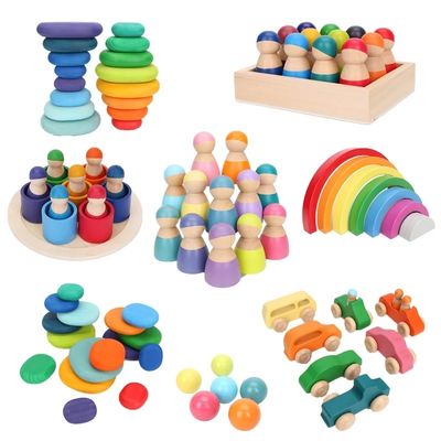 Empileur de Forest Stacker Tower Rainbow Toy de vague de Montessori