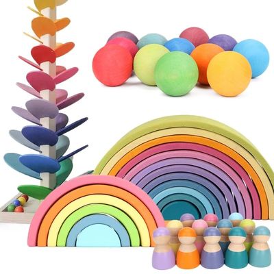 Empileur de Forest Stacker Tower Rainbow Toy de vague de Montessori