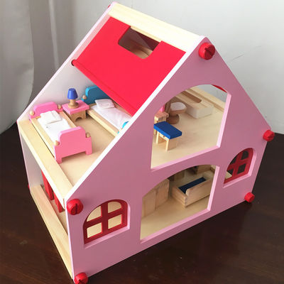 La Chambre de poupée en bois du manoir 38cm joue des meubles colorés