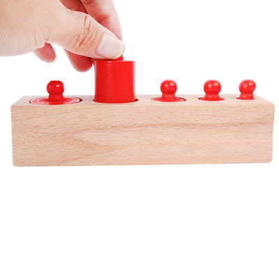 école maternelle Knobbed de blocs-cylindres de Montessori de prise sensorielle de cylindre de 3cm