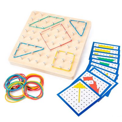 Aide pédagogique de étude en bois de Montessori de jouets du clou 16.5cm de lien