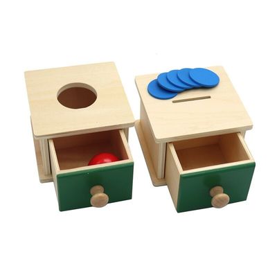 le bébé en bois sensoriel de 12cm Montessori joue le hêtre coloré par boîte de tiroir de Montessori