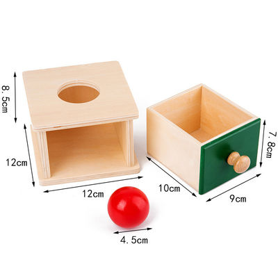 le bébé en bois sensoriel de 12cm Montessori joue le hêtre coloré par boîte de tiroir de Montessori