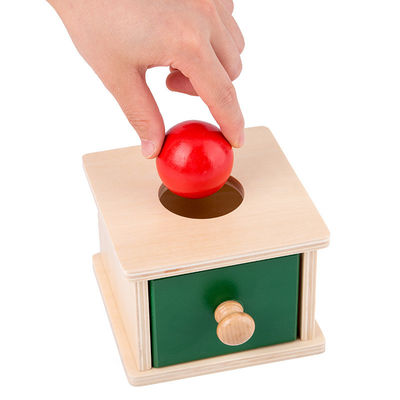 le bébé en bois sensoriel de 12cm Montessori joue le hêtre coloré par boîte de tiroir de Montessori