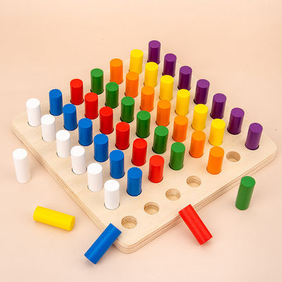 Le bébé en bois éducatif d'ISO9001 Montessori joue des échecs en bois d'allumette de mémoire