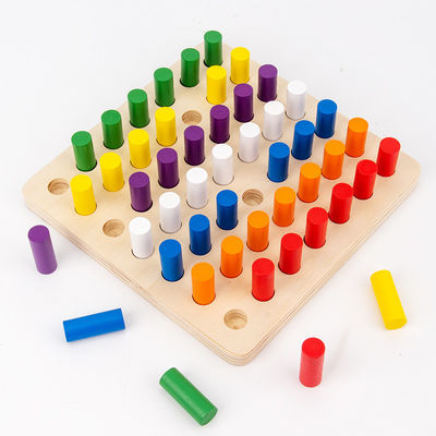 Le bébé en bois éducatif d'ISO9001 Montessori joue des échecs en bois d'allumette de mémoire