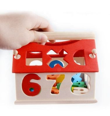 Assortissant l'empilement en bois géométrique de blocs des maths 12.5cm éducatif