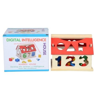 Assortissant l'empilement en bois géométrique de blocs des maths 12.5cm éducatif