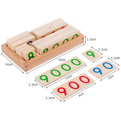 Carte assortie en bois de nombres de puzzle de Montessori 6.5cm