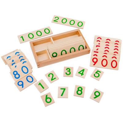 Carte assortie en bois de nombres de puzzle de Montessori 6.5cm