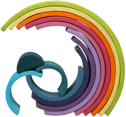empileur en bois de empilement d'arc-en-ciel d'arc-en-ciel de 3D 2.75in 12 morceaux