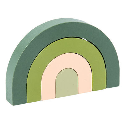 pastel de empilement en bois d'arc-en-ciel d'empileur en bois d'arc-en-ciel de bâtiment de 3D Jenga