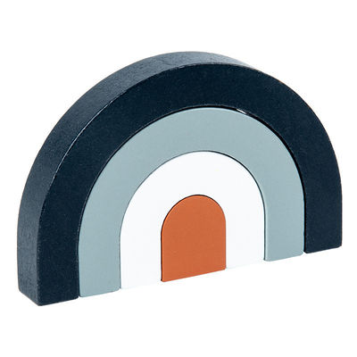 pastel de empilement en bois d'arc-en-ciel d'empileur en bois d'arc-en-ciel de bâtiment de 3D Jenga