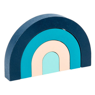 pastel de empilement en bois d'arc-en-ciel d'empileur en bois d'arc-en-ciel de bâtiment de 3D Jenga