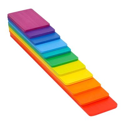 Empileur en bois Toy Macaron Beech d'arc-en-ciel de Burlywood de 11 sorts