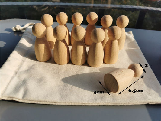 Jeu en bois de bâton de mémoire d'empileur en bois d'arc-en-ciel de Pegdoll de sorte