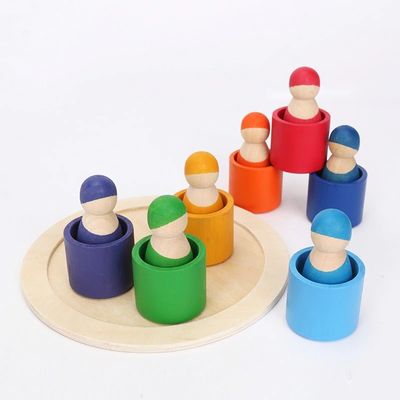 L'exclusivité a placé 12 morceaux nordique non toxique de Peg Rainbow Arch Stacker Toy