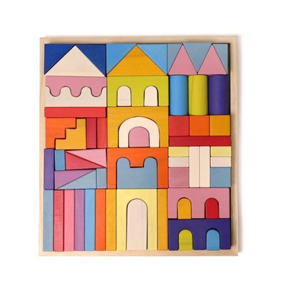 4.5cm grand arc-en-ciel solide créatif empilant l'animal de puzzle