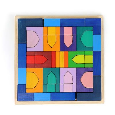 4.5cm grand arc-en-ciel solide créatif empilant l'animal de puzzle