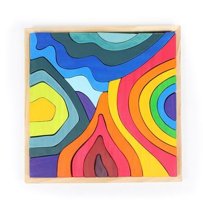 4.5cm grand arc-en-ciel solide créatif empilant l'animal de puzzle