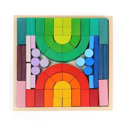 4.5cm grand arc-en-ciel solide créatif empilant l'animal de puzzle