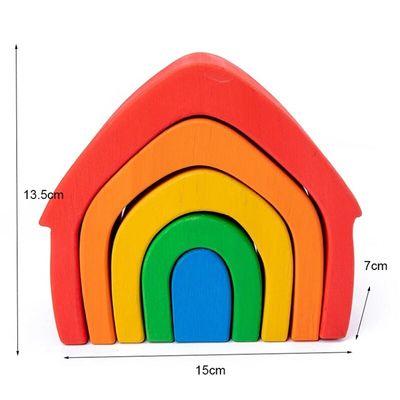 La roche en bois de Coral Earth Wooden Blocks Toys a placé le jouet en bois naturel de équilibrage de blocs