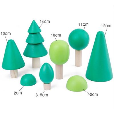 La roche en bois de Coral Earth Wooden Blocks Toys a placé le jouet en bois naturel de équilibrage de blocs