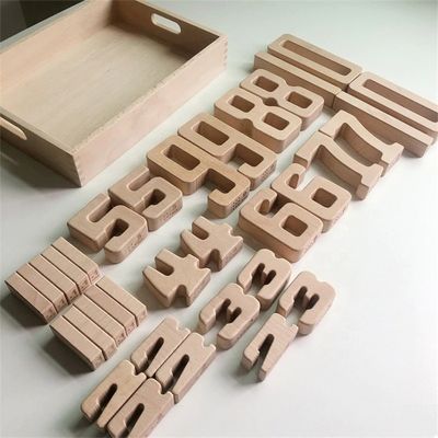 Jouets en bois éducatifs ISO9001 de Digital de maths de blocs d'alphabet et de nombre