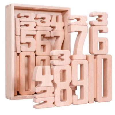 Jouets en bois éducatifs ISO9001 de Digital de maths de blocs d'alphabet et de nombre