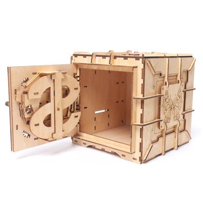 Le puzzle en bois nordique de bloc d'Institut central des statistiques joue la boîte en bois du puzzle 3d mécanique
