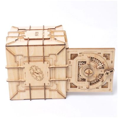 Le puzzle en bois nordique de bloc d'Institut central des statistiques joue la boîte en bois du puzzle 3d mécanique