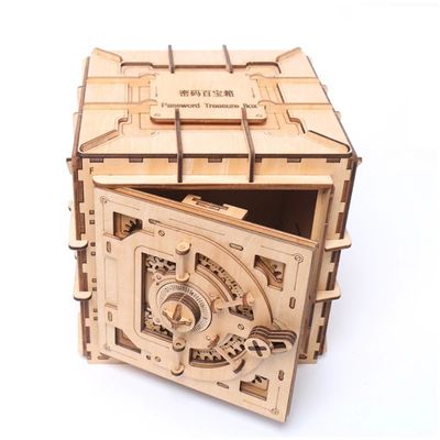 Le puzzle en bois nordique de bloc d'Institut central des statistiques joue la boîte en bois du puzzle 3d mécanique