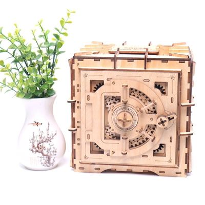Le puzzle en bois nordique de bloc d'Institut central des statistiques joue la boîte en bois du puzzle 3d mécanique