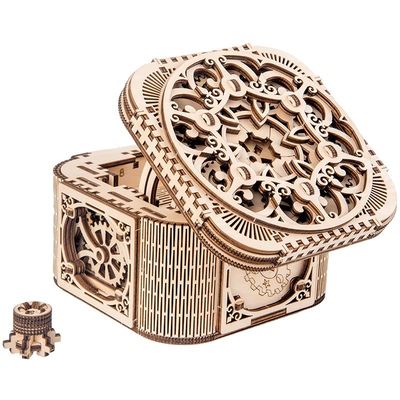 Le puzzle en bois mécanique de bloc du cadeau 23.5cm joue la petite boîte à bijoux en bois