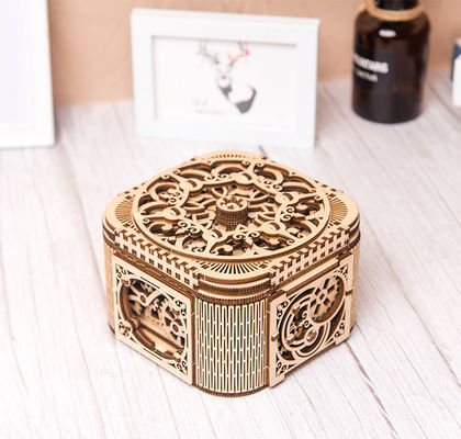 Le puzzle en bois mécanique de bloc du cadeau 23.5cm joue la petite boîte à bijoux en bois