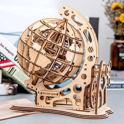 le puzzle en bois perpétuel du bloc 3D joue le modèle mécanique en bois