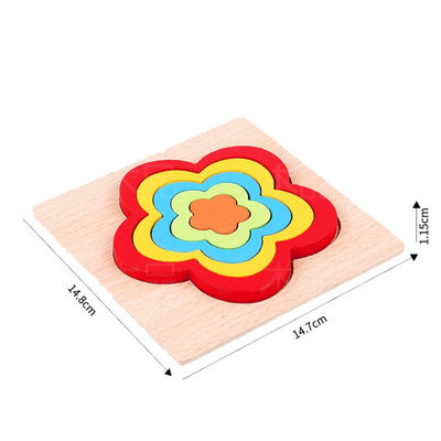 Le puzzle en bois géométrique de bloc de DIY 1cm joue le bébé denteux
