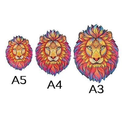 53g Lion Baby Building Blocks Wooden empilant les jeux interactifs animaux denteux