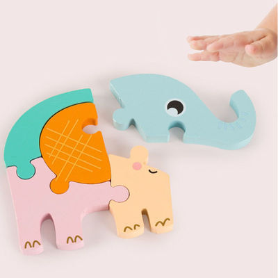 Casse-tête animaux en bois de Forest Wooden Block Puzzle Toys d'équilibre du bébé 0.9cm