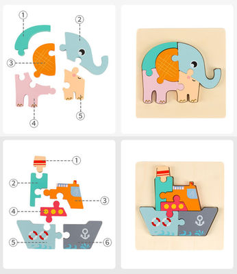 Casse-tête animaux en bois de Forest Wooden Block Puzzle Toys d'équilibre du bébé 0.9cm