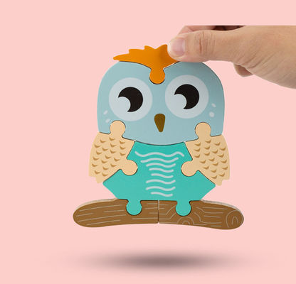 Casse-tête animaux en bois de Forest Wooden Block Puzzle Toys d'équilibre du bébé 0.9cm