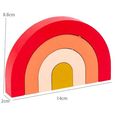 Le bloc en bois nordique d'arc-en-ciel d'activité d'Institut central des statistiques de Brown 2cm déconcerte pour des enfants en bas âge