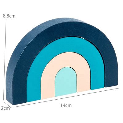 Le bloc en bois nordique d'arc-en-ciel d'activité d'Institut central des statistiques de Brown 2cm déconcerte pour des enfants en bas âge