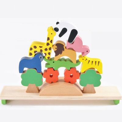 Ensemble en bois de blocs constitutifs de jouets en bois éducatifs mignons de blocs de 16CM