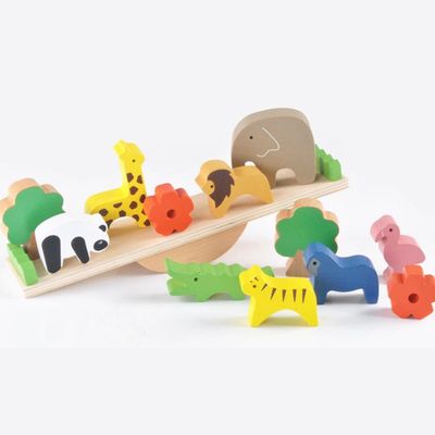 Ensemble en bois de blocs constitutifs de jouets en bois éducatifs mignons de blocs de 16CM