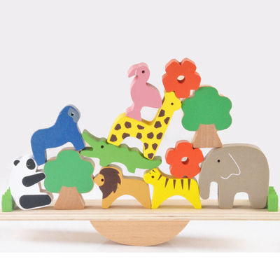 Ensemble en bois de blocs constitutifs de jouets en bois éducatifs mignons de blocs de 16CM