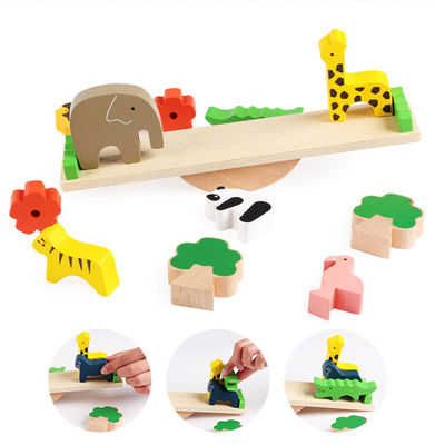 Ensemble en bois de blocs constitutifs de jouets en bois éducatifs mignons de blocs de 16CM