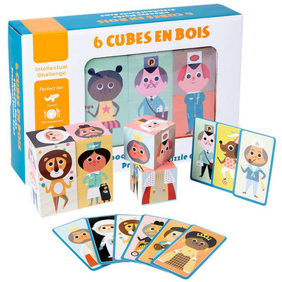 Le puzzle de la combinaison 5cm de particules bloque les jouets en bois pour des enfants en bas âge