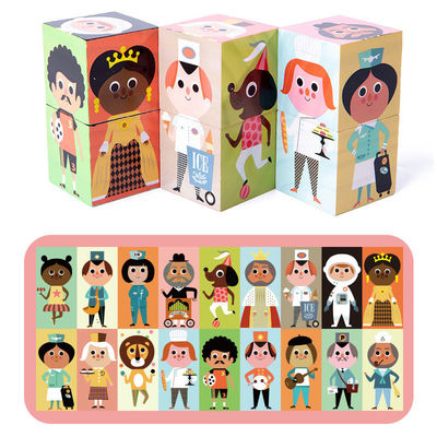 Le puzzle de la combinaison 5cm de particules bloque les jouets en bois pour des enfants en bas âge